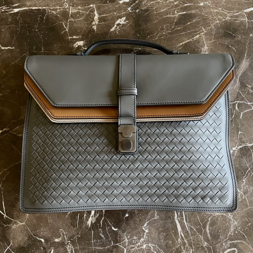 Bottega Veneta Unisex Calf Leather Briefcase